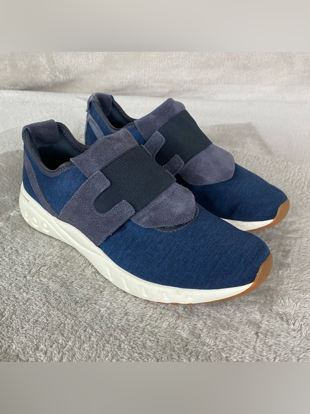 Reebok CloudRide DMX Slip On Shoes Women Size 6.5 Blue Suede Walking Sneaker NEW